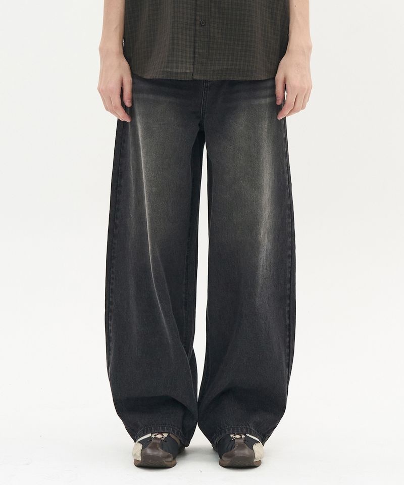 TOFFEE 토피 TOFFEE 커브드 와이드 데님 팬츠 (WED BLACK) T5S-CWDPT221WB 122010