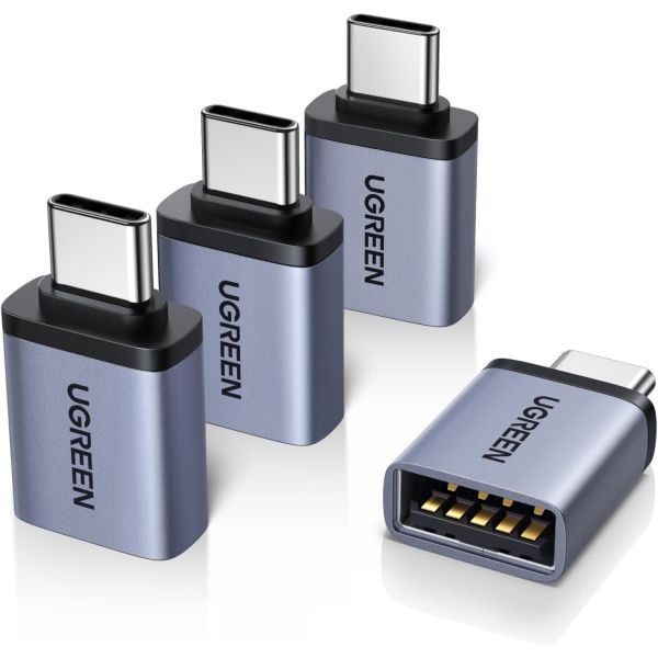 [해외] UGREEN USB C - 어댑터 4팩, 10Gbps USBC 수 3.2 암 어댑터, 타입 맥북 프로, 아이맥, 아이폰 17 16 15 프로 맥스, 아이패드 썬