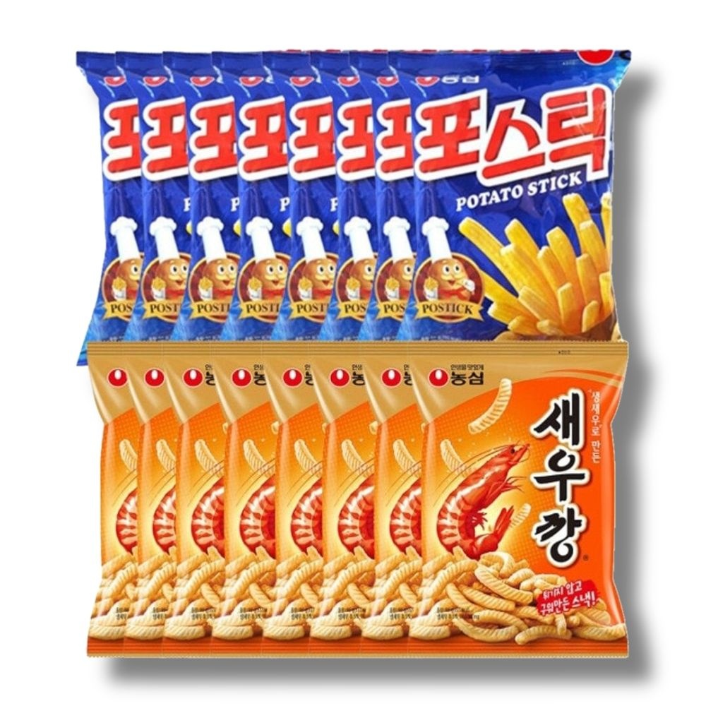 포스틱 84g 8개 새우깡 90g 8개 맥주안주 간식