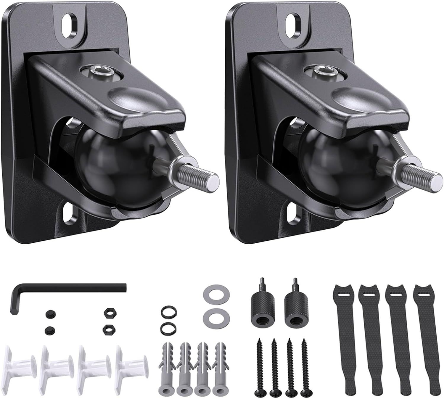 삼성 Q990D, Q990F, Roku, 소니, 360° 조절 가능한 키홀 및 1/4-20 4mm 5mm 스레드가 있는 범용 후면 스피커 월 마운트,