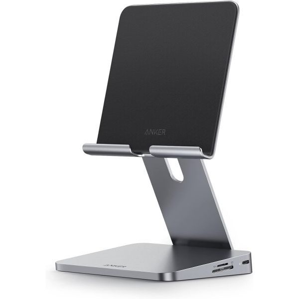 [해외] Anker 앤커 iPad용 USB C 허브 551 USBC 8 in 1 접이식 태블릿 스탠드 4K HDMI A 데이터 포트 2개 iPad Pro 5세대 Air Mini 6세대 이