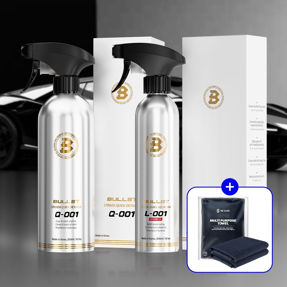 BULLET [+타월 2장]불렛 시너지 물왁스 2종 세트(L001 300ml+Q001 500ml)
