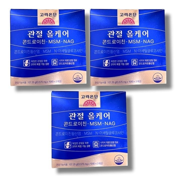 [건강나라] 고려은단 관절 올케어 콘드로이친 MSM NAG 30포 3개