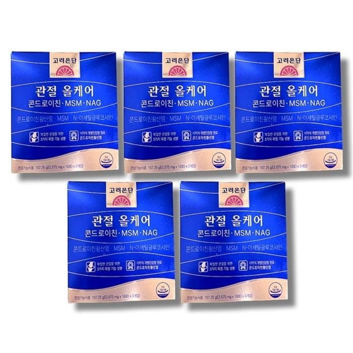 [건강나라] 고려은단 관절 올케어 콘드로이친 MSM NAG 30포 5개