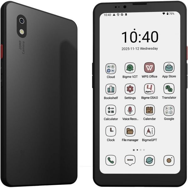 Bigme [해외] Bigme 빅미 HiBreak Pro 컬러 전자잉크폰 8GB RAM 256GB 저장공간 5G 스마트폰 안드로이드 14 OS 전자책 리더 블랙 247231