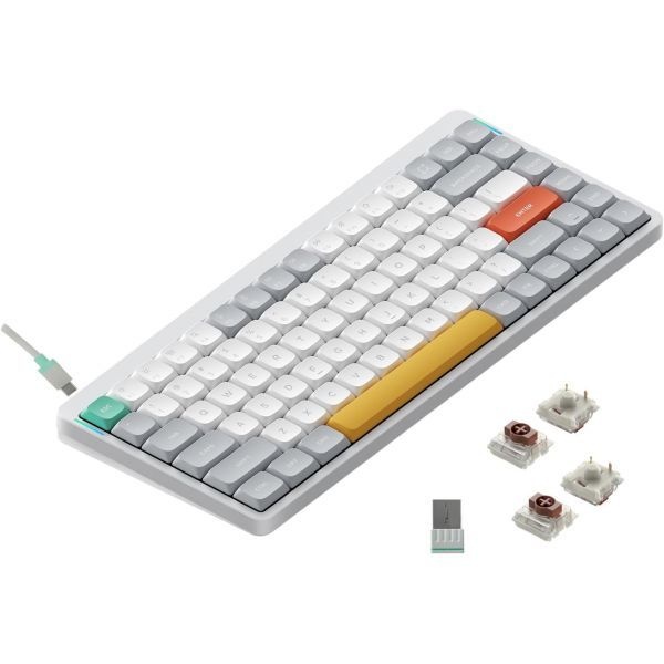 [해외] nuphy 누피 Air75 V2 휴대용 75% 기계식 키보드 무선 블루투스 2.4G USB C 지원 RGB 게이밍 Windows Mac OS Linux 시스템 호환 화