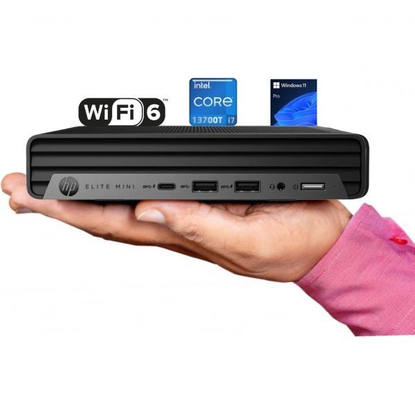 [해외] HP Elite Mini G9 비즈니스 데스크탑 컴퓨터 13세대 Intel 16코어 i7 13700T USB C 초저소음 디자인 RJ 45 HDMI Wi Fi 6 블루투스