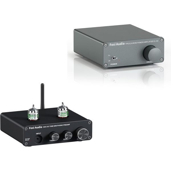 [해외] Fosi Audio 포시오디오 V1.0G 2채널 클래스 D 미니 스테레오 앰프 박스 X3 블루투스 5.0 포노 프리앰프 턴테이블 312429