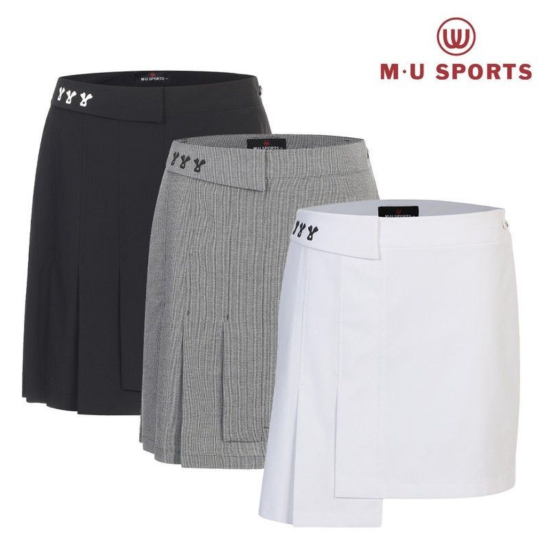 엠유스포츠 엠유스포츠 여성 언밸런스 플리츠 스커트 MU21322SC07