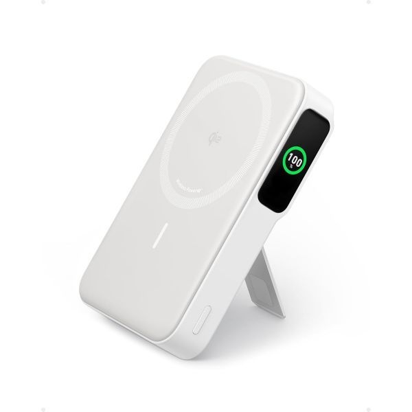 Anker [해외] Anker 앤커 MagGo 파워뱅크 Qi2 15W 초고속 맥세이프 호환 휴대용 충전기 10000mAh 배터리 스마트 디스플레이 접이식 스