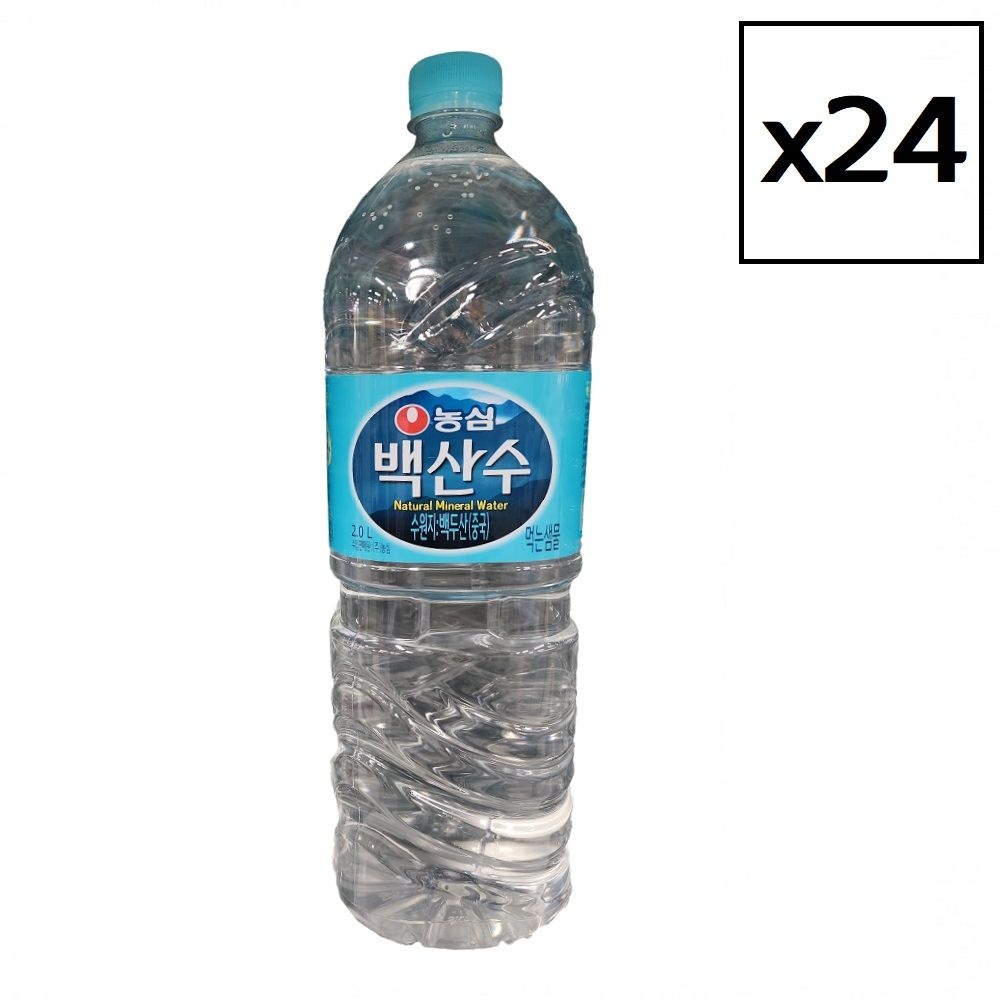 백산수 백두산 백산수 2.0L x 24병 생수 물 2리터 (라벨/무라벨 랜덤발송)