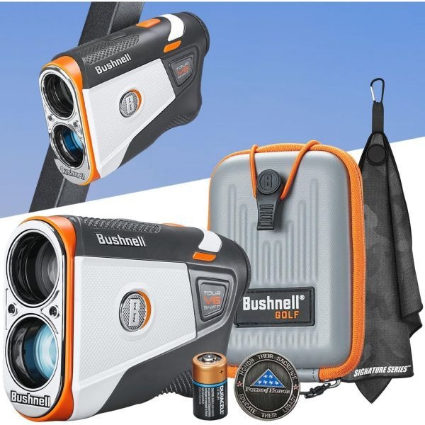 Certified Brands [해외] 부쉬넬 Golf Tour V6 Shift 레이저 거리측정기 패트리어트 팩 경사 보정 핀시커 자석 마운트 6배 확대 1300야드 측정 범