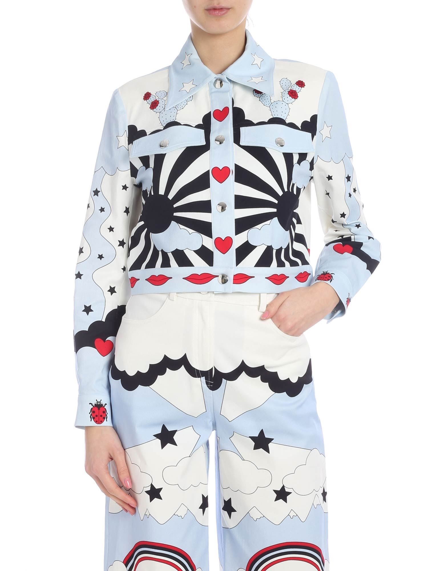 비베타 19SS VIVETTA Nonantola 자켓 in light 블루 with prints 91VP10960