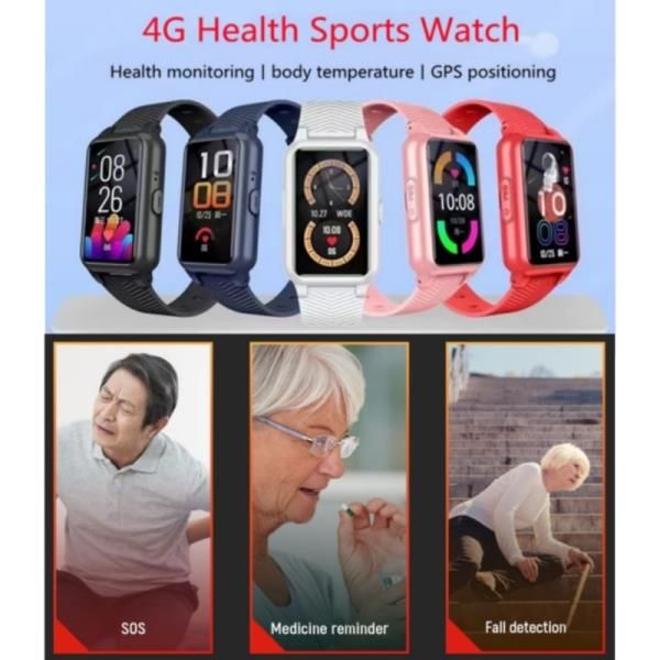 노인용 스마트 워치 용 낙상 감지 SOS GPS 위치 지정 4G SIM