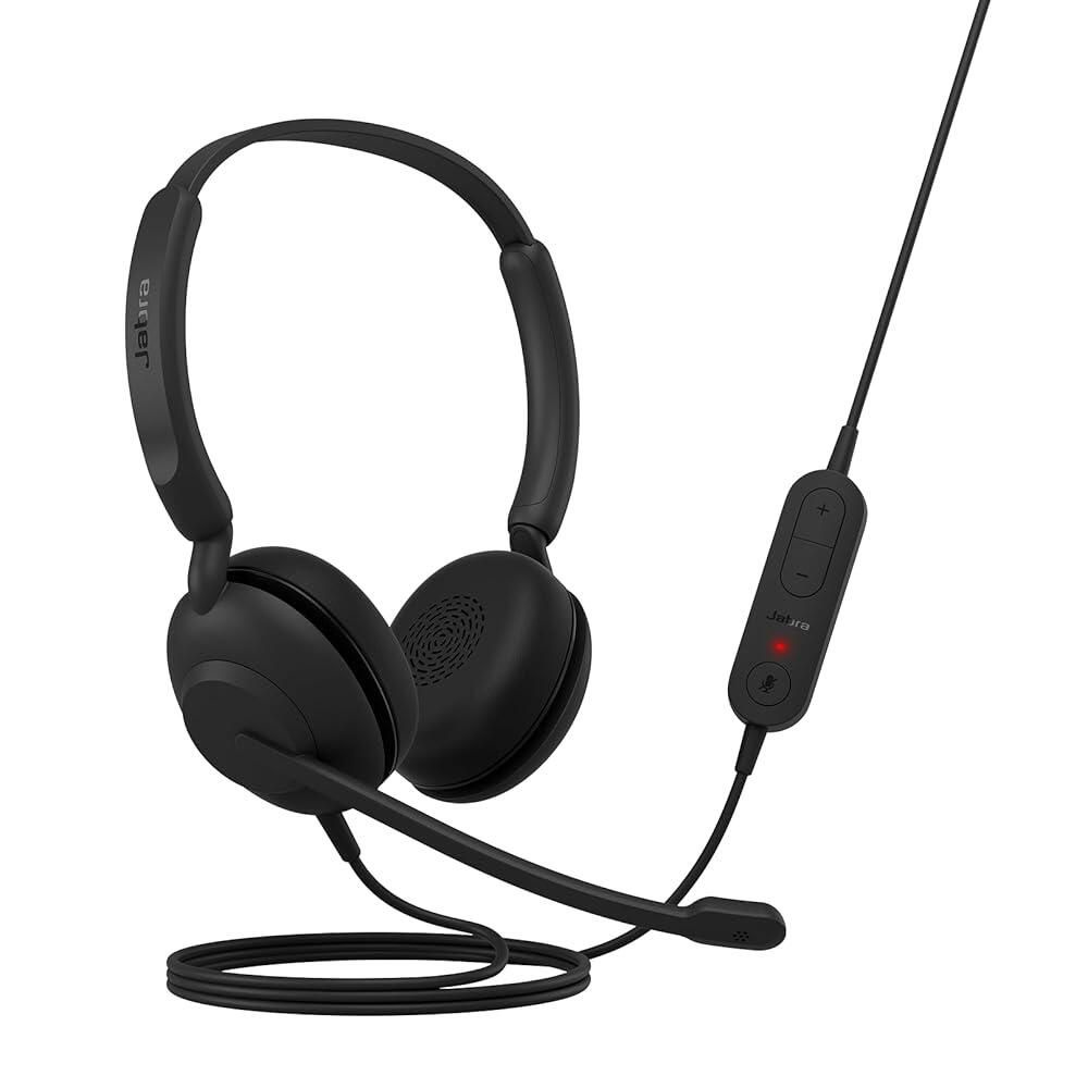 [해외] Jabra Evolve 10 유선 헤드셋, PC/노트북 사용을 위한 노이즈 캔슬링 마이크, 쉬운 USB-A 설정, TCO 인증, 경량 디자인, 온