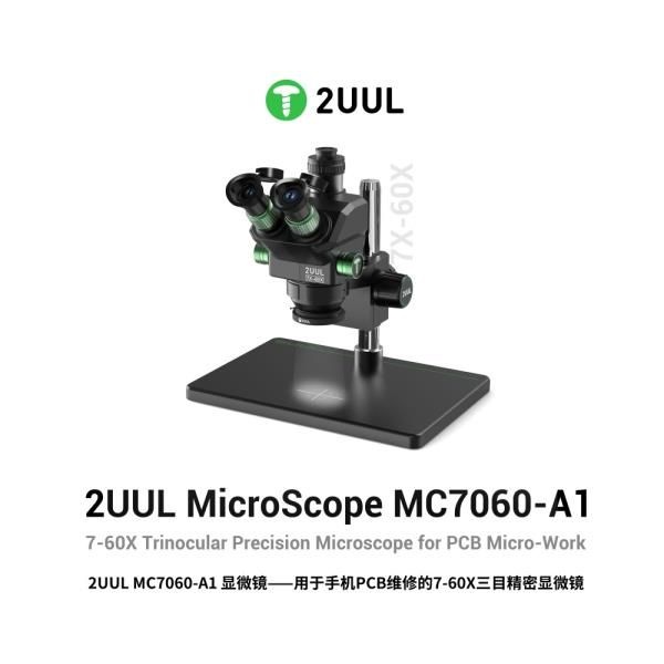 2UUL MC7060-1 현미경 7-60X 삼안 정밀 휴대폰 PCB
