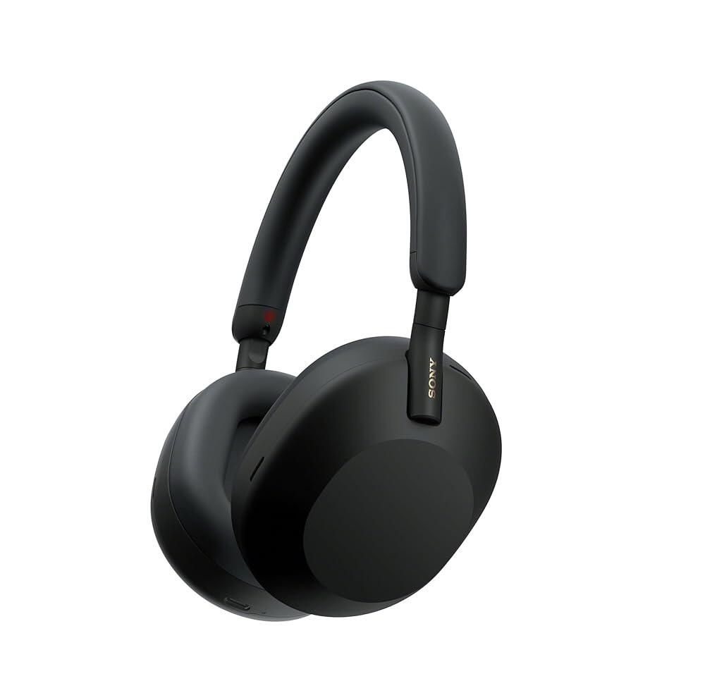 [해외] Sony WH-1000XM5 프리미엄 노이즈 캔슬링 헤드폰, 자동 NC 옵티마이저, 30시간 배터리, 알렉사 음성 컨트롤, 블랙