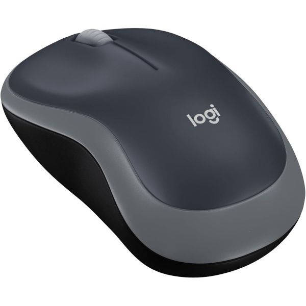 [해외] Logitech M185 무선 마우스, USB 미니 수신기가 있는 2.4GHz, 배터리 수명 12개월, 1000 DPI 광학 추적, 양손잡이용, PC, 맥,