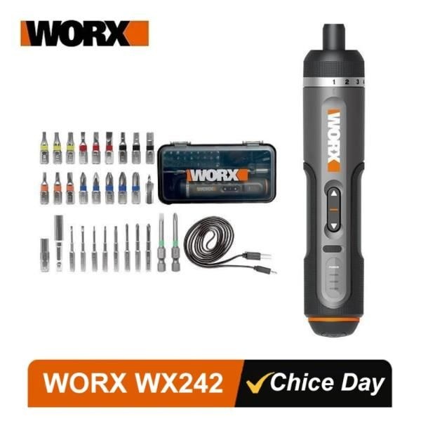 Worx 4V 미니 전기 드라이버 세트 WX242 스마트 무선 USB