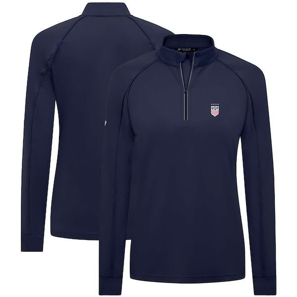 [해외] USWNT 미국 여자 축구 국대 Levelwear 여성 Kinetic Insignia 쿼터 집업 풀오버 네이비