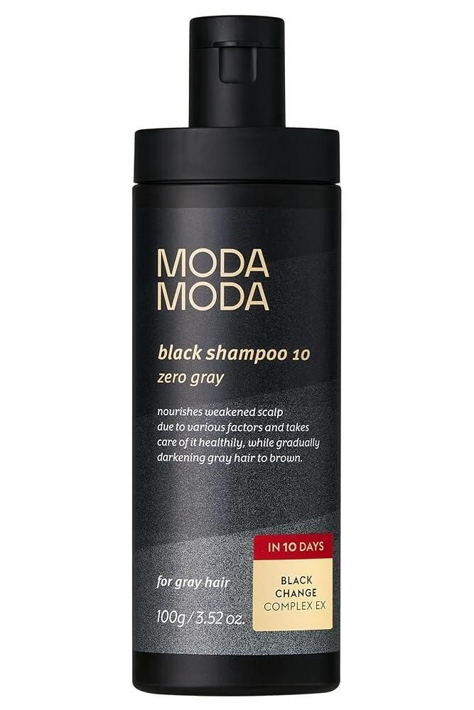 [해외] MODA Zero Gray 블랙 헤어 샴푸 99.8g3.5온스 - 모발 두피용 다크닝 컬러 염료 손상을 줄이는 방지 볼류마이징 그레이 동