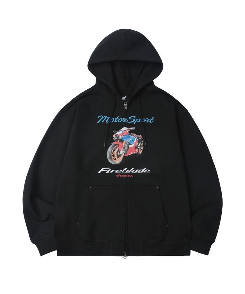 PHYPS MOTORCYCLE <매장정품> 핍스 모터사이클 Motorsport Fireblade Hoodie Zip-Up Black HGS1HZ303BBK 317059
