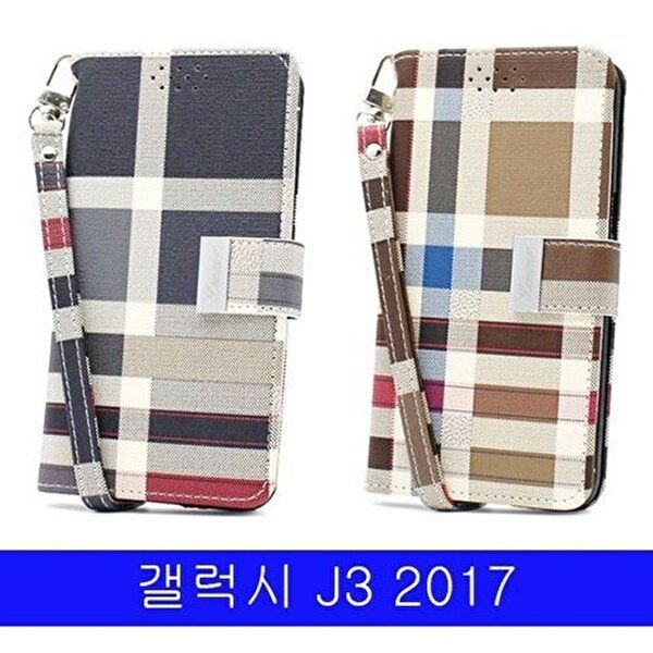고품질 갤럭시 J3 2017 LMN 체크패턴 다이어리 J330 J327 케이스 갤럭시J3케이스 갤J32017케이스 W1A871D