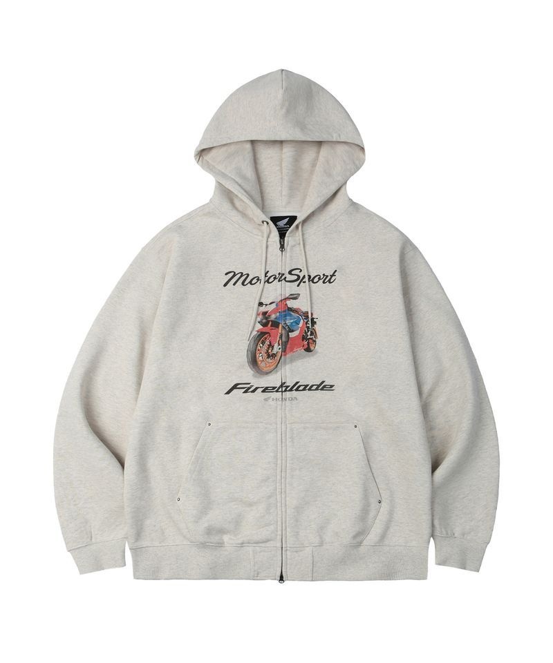 PHYPS MOTORCYCLE <매장정품> 핍스 모터사이클 Motorsport Fireblade Hoodie Zip-Up Oatmeal HGS1HZ303BOT 317119