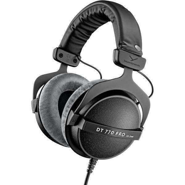 beyerdynamic [해외] 베이어다이나믹 DT 770 PRO 250옴 오버이어 헤드폰 (그레이). 밀폐형 디자인으로 스튜디오 믹싱에 이상적입니다. 24442