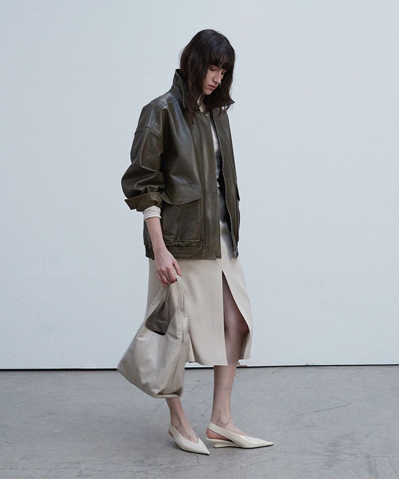 VERDEMAR Vegetable Lambskin Overfit Blouson_Olive khi P00000MB 3374497