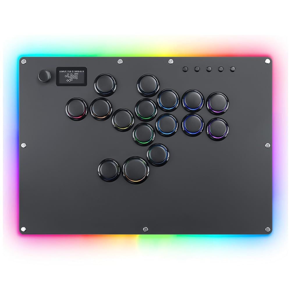 GuileKeys [해외] Guilekeys 레버리스 아케콘 컨트롤러 GK-16 블랙 다기능 버튼 RGB PC Switch 2 PS4 PS3 Steam