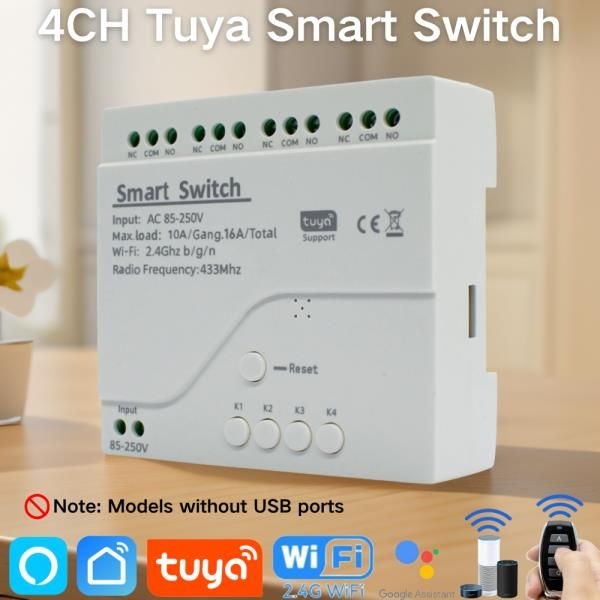 Tuy 릴레이 4CH 스마트 홈 스위치 모듈 lex Google 홈으로