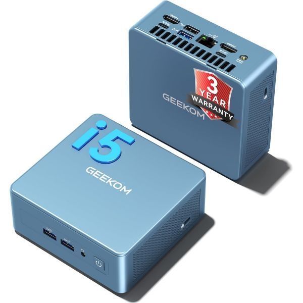 [해외] GEEKOM 미니 PC 비즈니스 비용 절감 스타 IT12 3년 보증 12세대 인텔 i5 12450H 컴퓨터 16GB RAM 512GB SSD LPDDR 아님 Windows 11 Pro