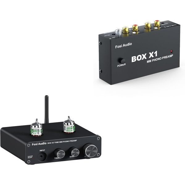 [해외] Fosi Audio 포시오디오 Box X1 포노 프리앰프 MM 턴테이블용 미니 스테레오 오디오 X3 5654W 진공관 턴테이블 312427