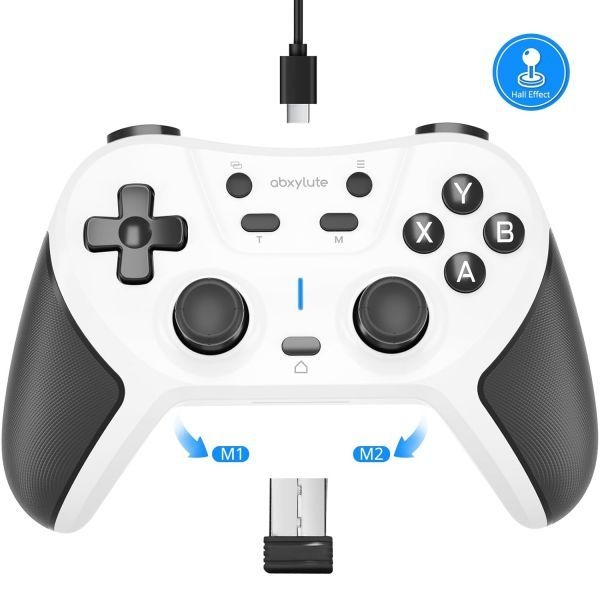 abxylute [해외] abxylute C5P 무선 게임 컨트롤러 PC 스위치 iOS 안드로이드 PS3 PS4 Steam MAC 호환 2.4GHz 홀 효과 스틱 트리거 터보 리매핑