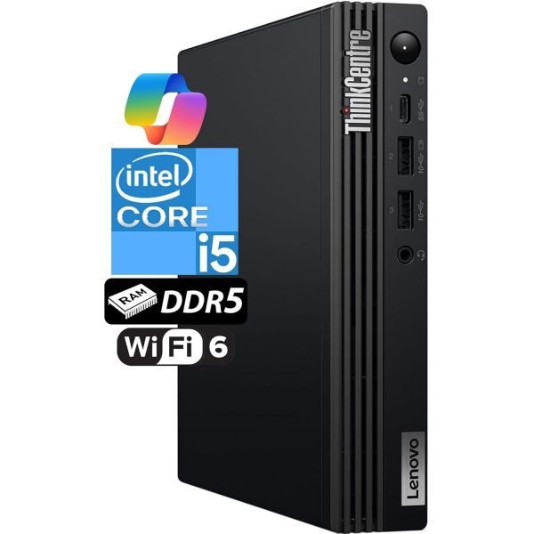[해외] 레노버 ThinkCentre Tiny M70q 5세대 인텔 10코어 i5 14400T i7 13700T 대비 우월 16GB DDR5 RAM 512GB NVMe SSD Wi Fi 6 블루투스 RJ 45 DP
