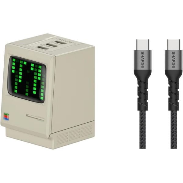 sharge [해외] 레트로 67W 충전기 4.9피트 브레이디드 USB C 케이블 번들 217771