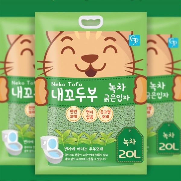 텐바이텐 내꼬두부 고양이모래 먼지없는 정직한 두부모래 굵은입자 녹차 20L