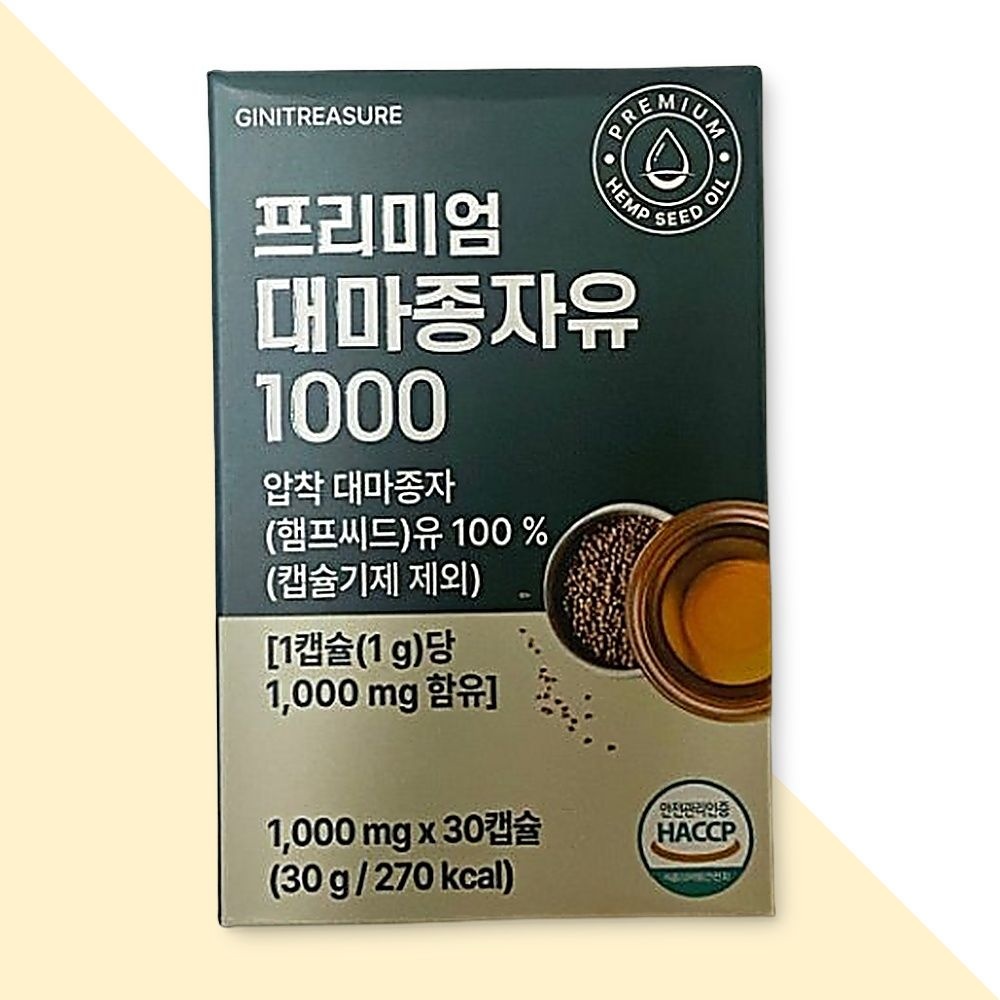 지니트레저 프리미엄 대마종자유 1000 햄프씨드오일 오메가 369