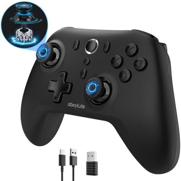 abxylute [해외] C6 무선 PC 컨트롤러 블루투스 게임 1000Hz 폴링률 홀 효과 조이스틱 윈도우 닌텐도 스위치 2 스팀 덱 안드로이드 TV