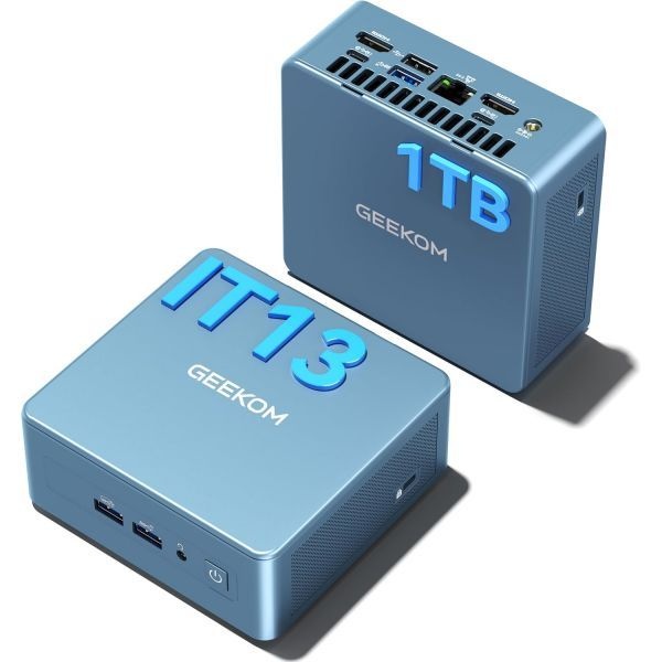 [해외] GEEKOM IT13 미니 PC 2025 13세대 인텔 i9 13900HK 프로세서 32GB RAM 2TB NVMe SSD 윈도우 11 Pro USB 6개 8K 쿼드 디스플레이 WiFi 6E S