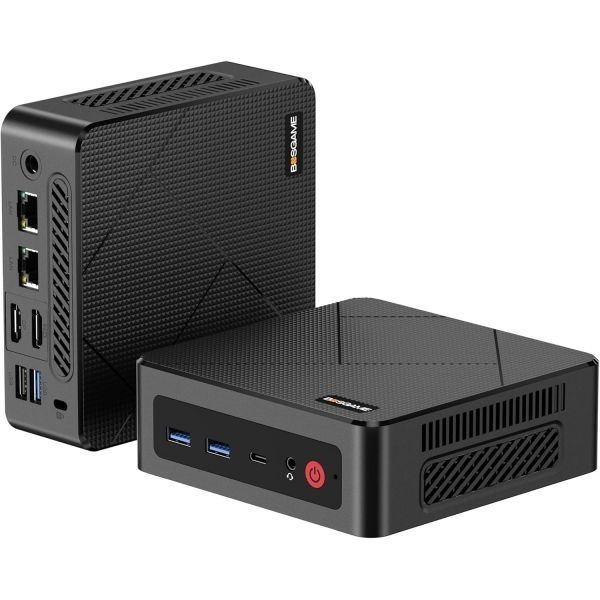 BOSGAME [해외] BOSGAME E4 미니 PC AMD Ryzen 5 3550H 16GB DDR4 512GB PCIe SSD 듀얼 RJ45 4K 트리플 디스플레이 USB C 3.2 Wi Fi BT 사무실 가정 스트리
