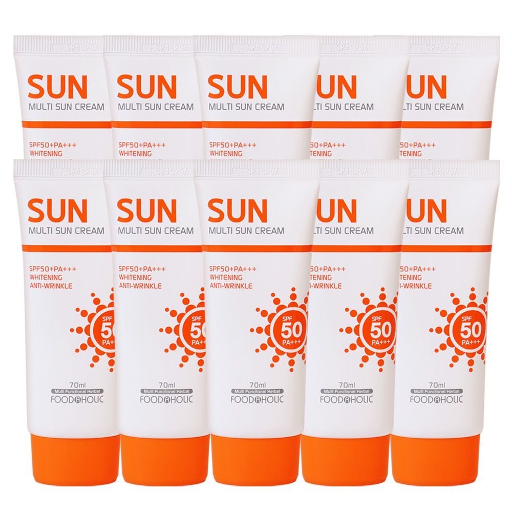 푸드어홀릭 (10개)푸드어홀릭 멀티 선크림 70ml SPF50 PA+++ /백탁없는 혼합자차 썬크림 선블록 자외선차단제