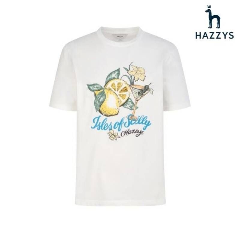 <매장정품> HAZZYS 헤지스 [26SS]레귤러핏 Scilly 그래픽 반팔 티셔츠 HSTS6B404 HSTS6B404-EB 1897985