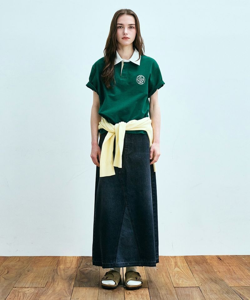 <매장정품> 유니폼브릿지 UNIFORM BRIDGE rugby ss tee(womens) green UB2534TS404MGN 308243
