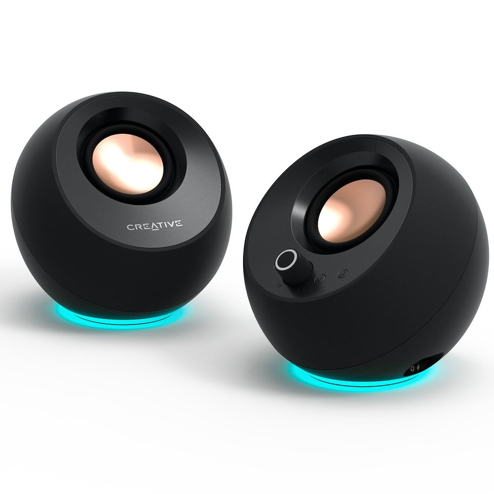 [오늘출발] 크리에이티브 PEBBLE PRO BLACK RGB 스피커 (USB-C/블루투스/AUX 지원)