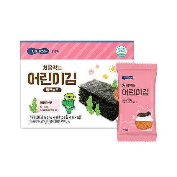 베베쿡 처음먹는 어린이김 핑크솔트 1박스