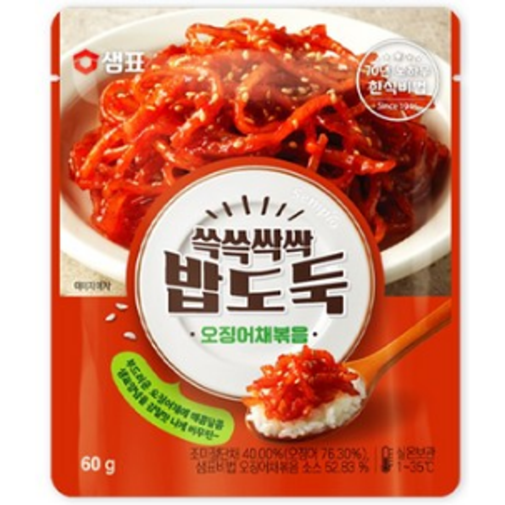 샘표 쓱쓱싹싹 밥도둑 오징어채볶음 60g 20개