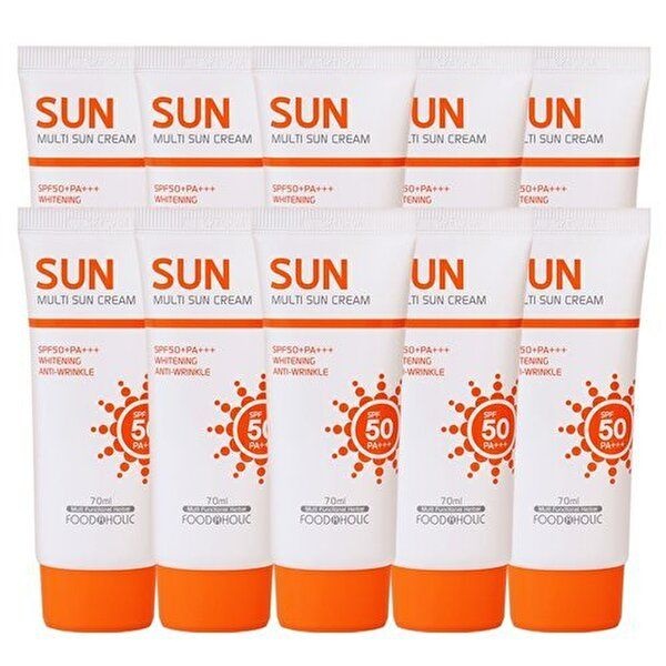[푸드어홀릭](10개)푸드어홀릭 멀티 선크림 70ml SPF50 PA+++ /백탁없는 혼합자차 썬크림 선블록 자외선차단제