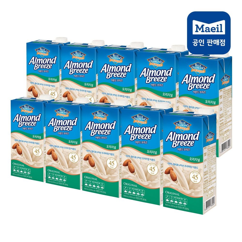 아몬드브리즈 매일유업 950ml 오리지널 10팩 오리지날 대용량 아몬드 두유 오트 음료